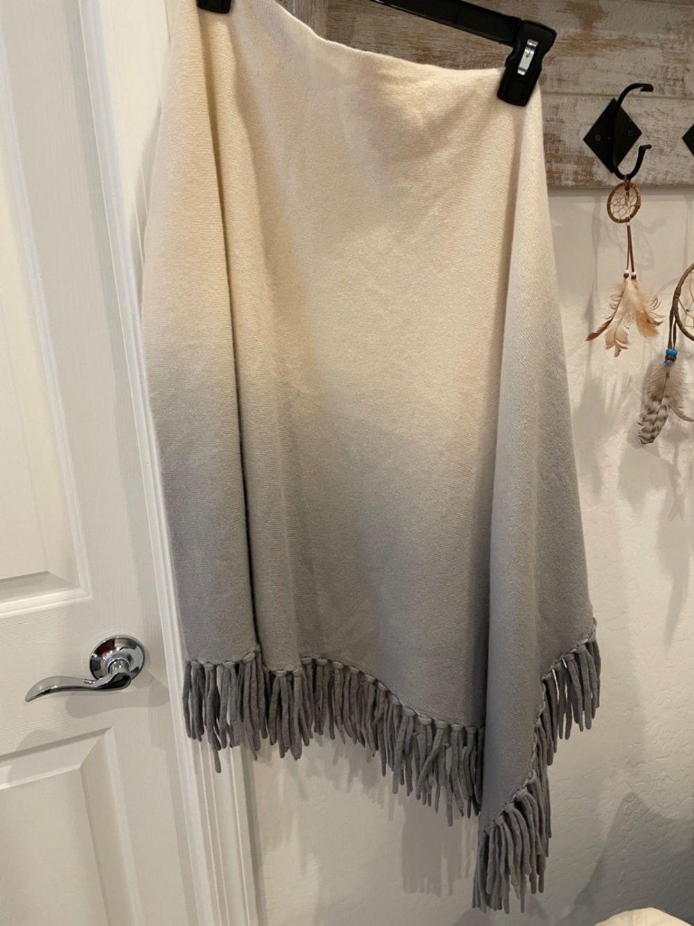 Cashmere Garnet Hill fringed poncho